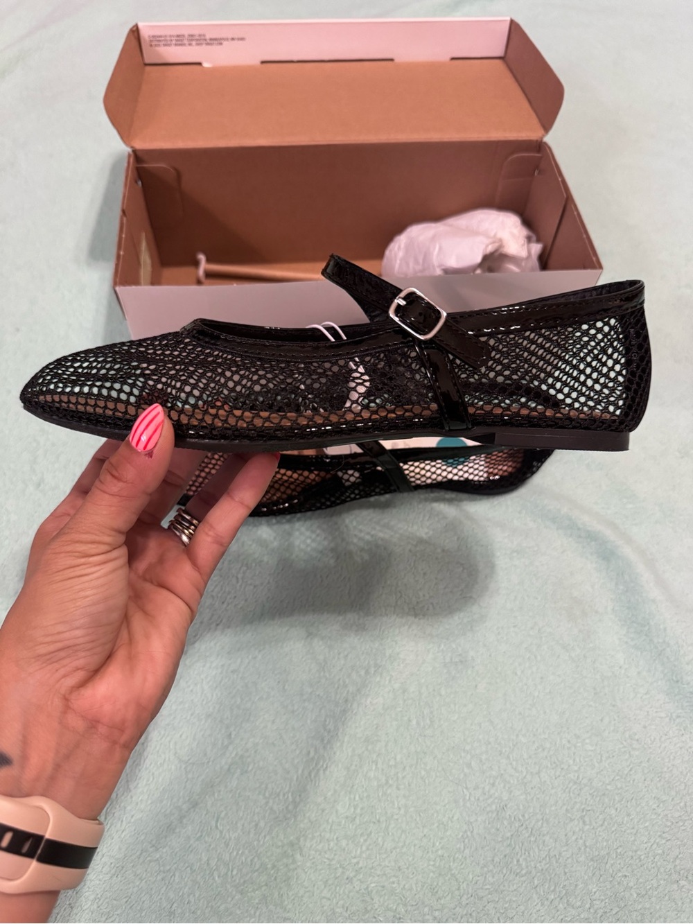 Black Mesh Flats